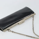 GUCCI Chain Shoulder Bag Leather Black Silver Auth 160616-6