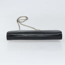 GUCCI Chain Shoulder Bag Leather Black Silver Auth 160616-5