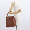 GUCCI Bamboo Hand Bag Leather Brown Gold 001 1638 Auth 160617-21