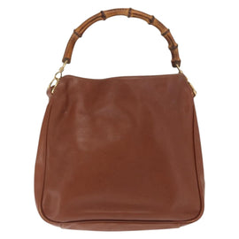 GUCCI Bamboo Hand Bag Leather Brown Gold 001 1638 Auth 160617 - 0
