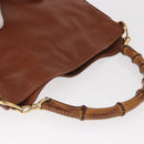 GUCCI Bamboo Hand Bag Leather Brown Gold 001 1638 Auth 160617-6
