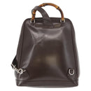 GUCCI Bamboo Body Bag Nylon Enamel Khaki Silver 003 2058 0059 5 Auth 160618-2