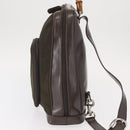 GUCCI Bamboo Body Bag Nylon Enamel Khaki Silver 003 2058 0059 5 Auth 160618-3