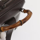 GUCCI Bamboo Body Bag Nylon Enamel Khaki Silver 003 2058 0059 5 Auth 160618-7