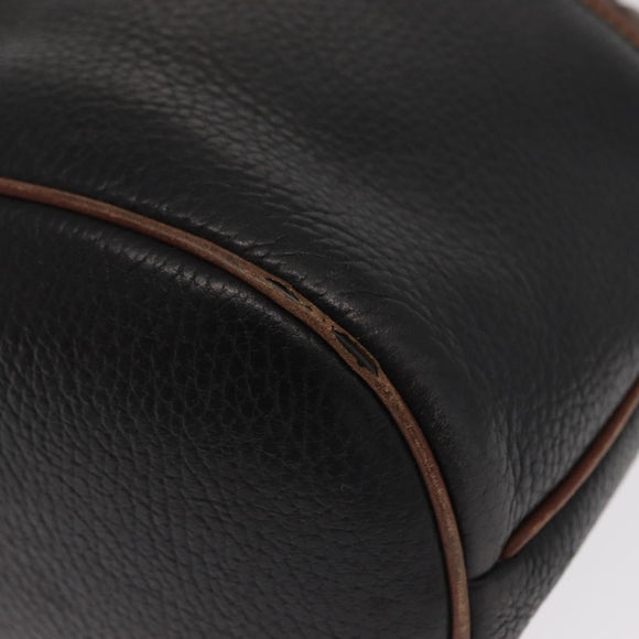 GUCCI Shoulder Bag Leather Black Gold 001 904 0791 Auth 160619