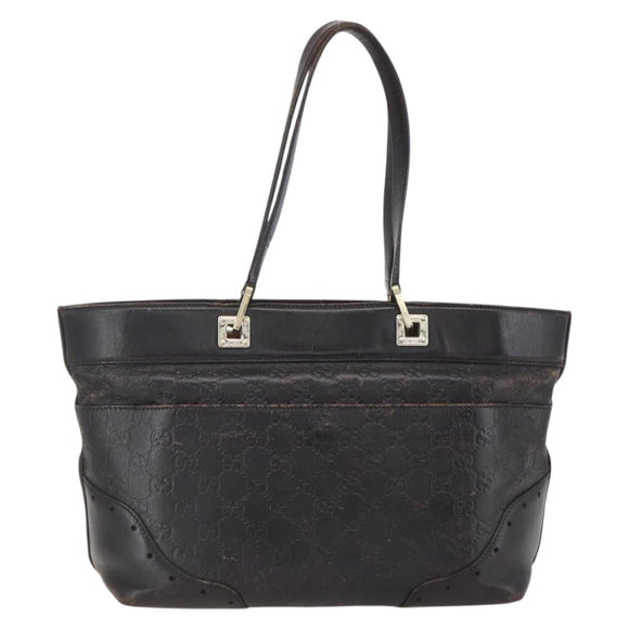 GUCCI GG Canvas Guccissima Tote Bag Leather Brown Gold 145993 Auth 160621