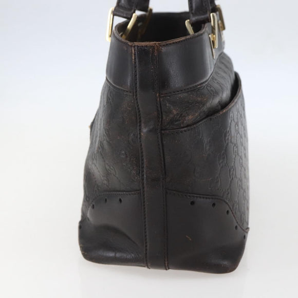 GUCCI GG Canvas Guccissima Tote Bag Leather Brown Gold 145993 Auth 160621