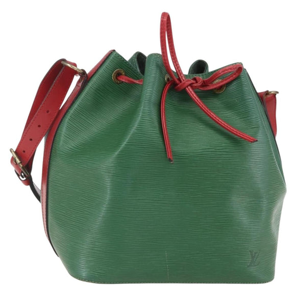 LOUIS VUITTON Epi Petit Noe Shoulder Bag Bicolor Green Red M44147 LV Auth 160668