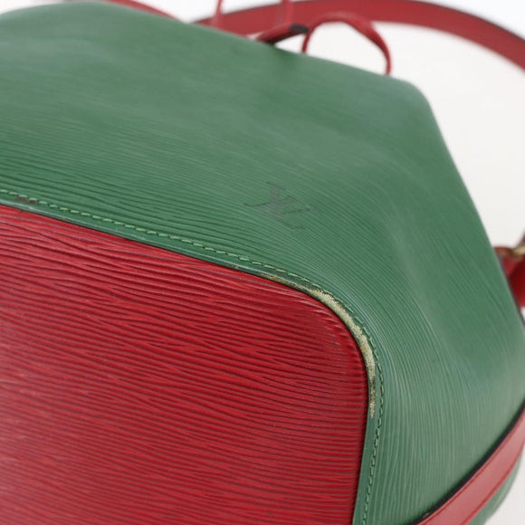 LOUIS VUITTON Epi Petit Noe Shoulder Bag Bicolor Green Red M44147 LV Auth 160668