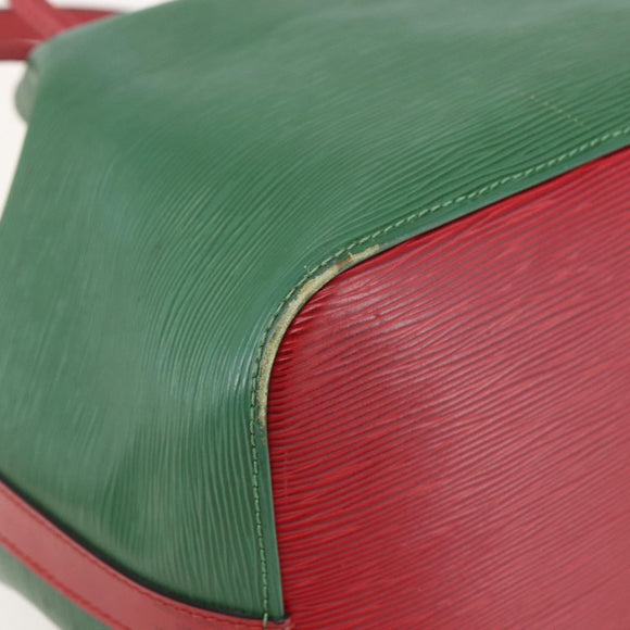 LOUIS VUITTON Epi Petit Noe Shoulder Bag Bicolor Green Red M44147 LV Auth 160668