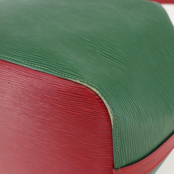 LOUIS VUITTON Epi Petit Noe Shoulder Bag Bicolor Green Red M44147 LV Auth 160668
