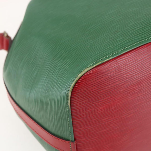LOUIS VUITTON Epi Petit Noe Shoulder Bag Bicolor Green Red M44147 LV Auth 160668
