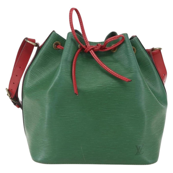 LOUIS VUITTON Epi Petit Noe Shoulder Bag Bicolor Green Red M44147 LV Auth 160668
