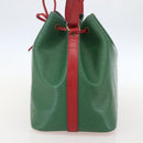 LOUIS VUITTON Epi Petit Noe Shoulder Bag Bicolor Green Red M44147 LV Auth 160668-4