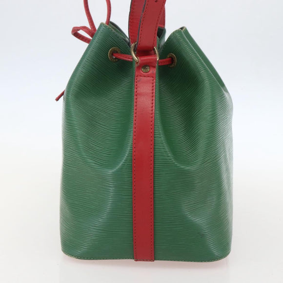 LOUIS VUITTON Epi Petit Noe Shoulder Bag Bicolor Green Red M44147 LV Auth 160668