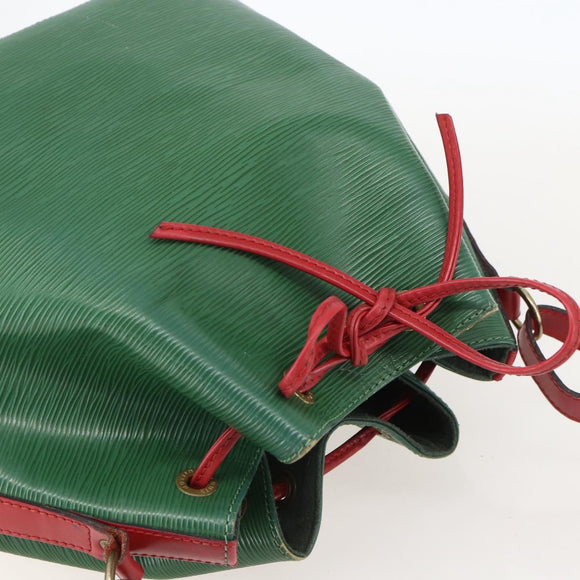 LOUIS VUITTON Epi Petit Noe Shoulder Bag Bicolor Green Red M44147 LV Auth 160668