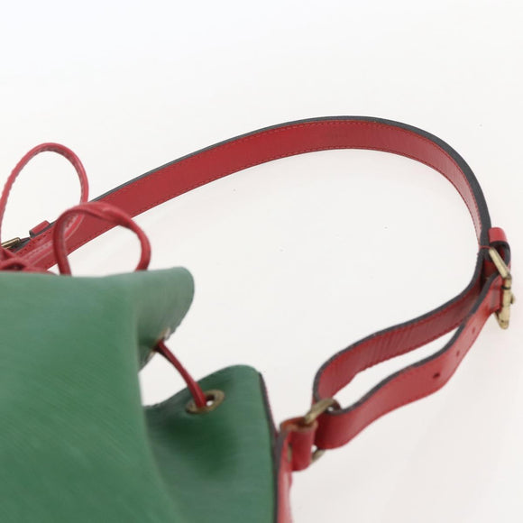 LOUIS VUITTON Epi Petit Noe Shoulder Bag Bicolor Green Red M44147 LV Auth 160668