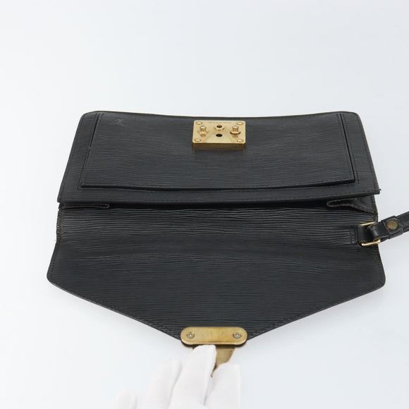 LOUIS VUITTON Epi Serie Dragonne Clutch Bag Black Noir M52612 LV Auth 160670