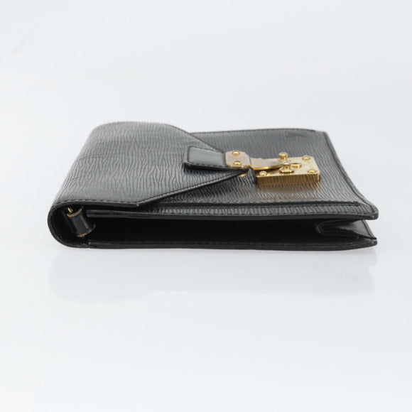 LOUIS VUITTON Epi Serie Dragonne Clutch Bag Black Noir M52612 LV Auth 160670
