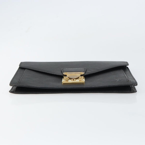 LOUIS VUITTON Epi Serie Dragonne Clutch Bag Black Noir M52612 LV Auth 160670
