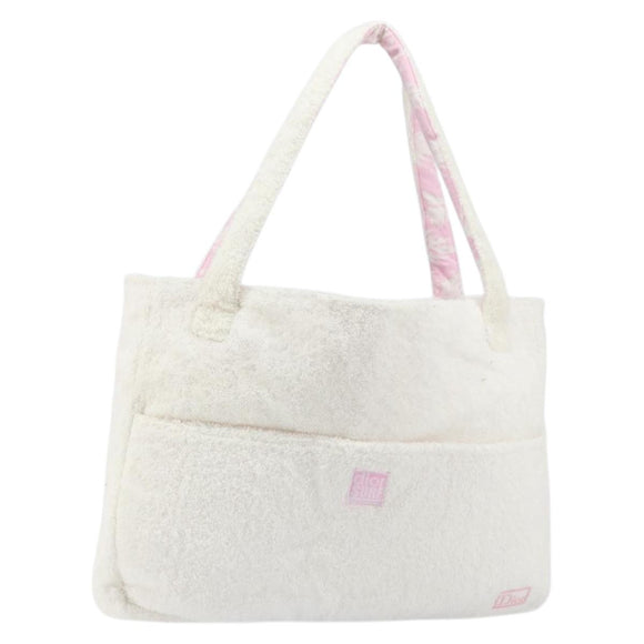 Christian Dior Tote Bag Cotton White Auth 160672