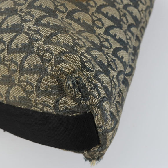 Christian Dior Trotter Canvas Shoulder Bag Navy Silver Auth 160673