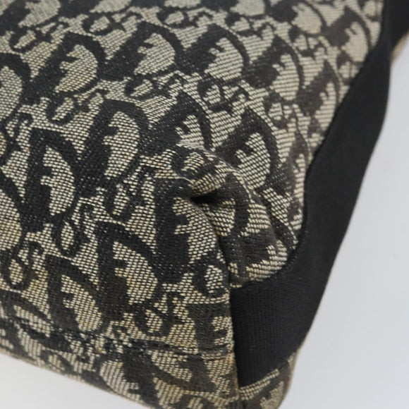 Christian Dior Trotter Canvas Shoulder Bag Navy Silver Auth 160674
