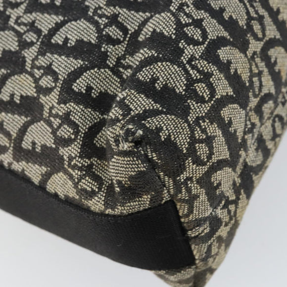 Christian Dior Trotter Canvas Shoulder Bag Navy Silver Auth 160674