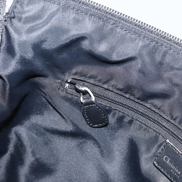 Christian Dior Trotter Canvas Shoulder Bag Navy Silver Auth 160674