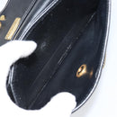 Christian Dior Chain Shoulder Bag Leather Black Gold Auth 160675-17