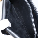 Christian Dior Chain Shoulder Bag Leather Black Gold Auth 160675-20