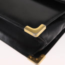 Christian Dior Shoulder Bag Leather Black Gold Auth 160676-11
