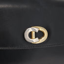 Christian Dior Shoulder Bag Leather Black Gold Auth 160676-15