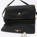 Christian Dior Shoulder Bag Leather Black Gold Auth 160676-16