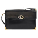 Christian Dior Shoulder Bag Leather Black Gold Auth 160676-2