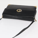 Christian Dior Shoulder Bag Leather Black Gold Auth 160676-6