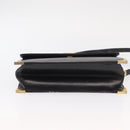 Christian Dior Shoulder Bag Leather Black Gold Auth 160676-9