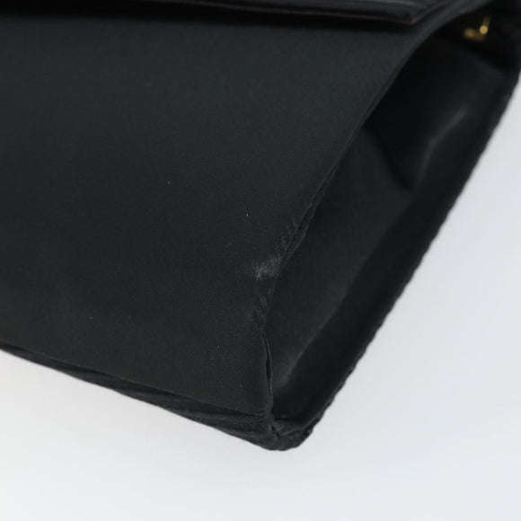 Christian Dior Shoulder Bag Nylon Black Gold Auth 160677