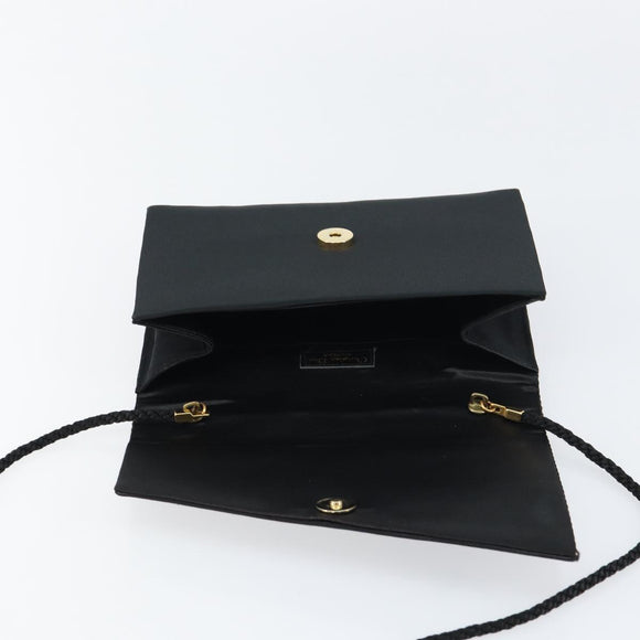 Christian Dior Shoulder Bag Nylon Black Gold Auth 160677