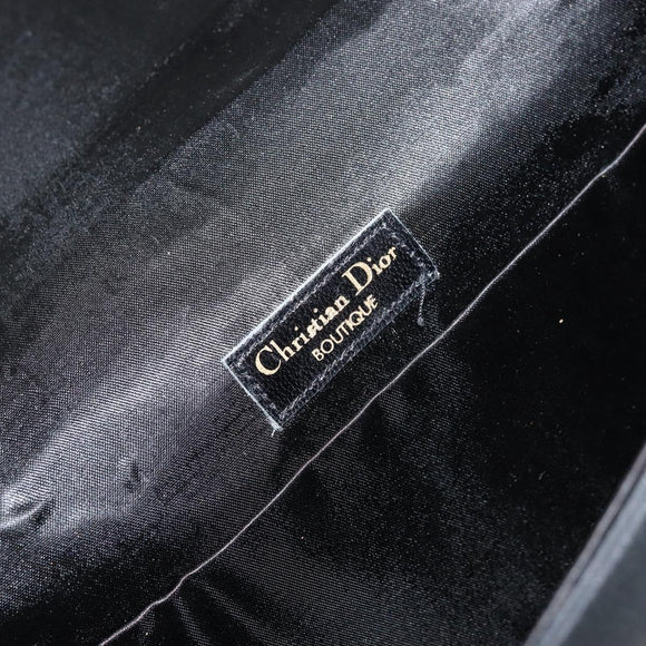 Christian Dior Shoulder Bag Nylon Black Gold Auth 160677