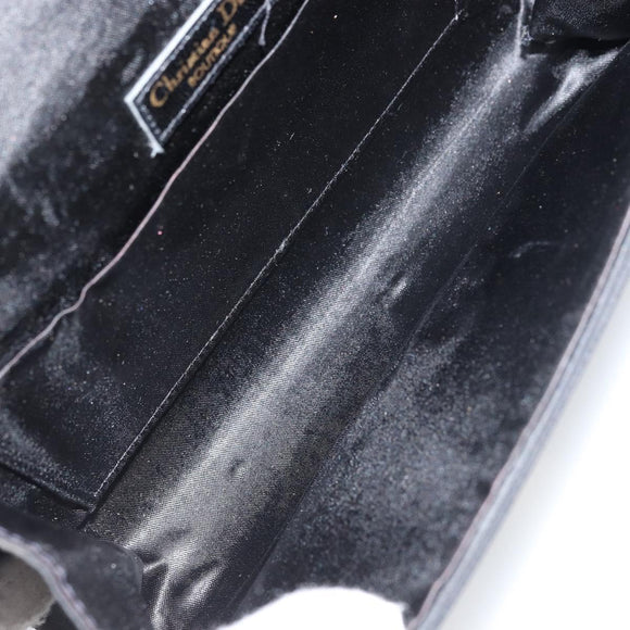 Christian Dior Shoulder Bag Nylon Black Gold Auth 160677