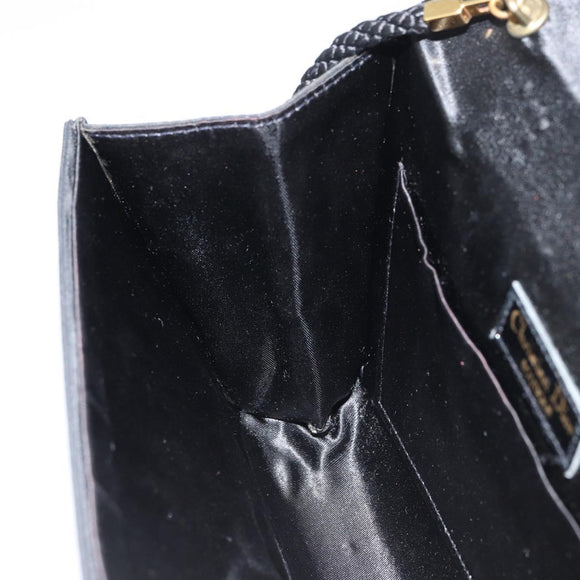 Christian Dior Shoulder Bag Nylon Black Gold Auth 160677