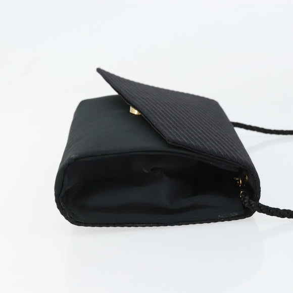 Christian Dior Shoulder Bag Nylon Black Gold Auth 160677