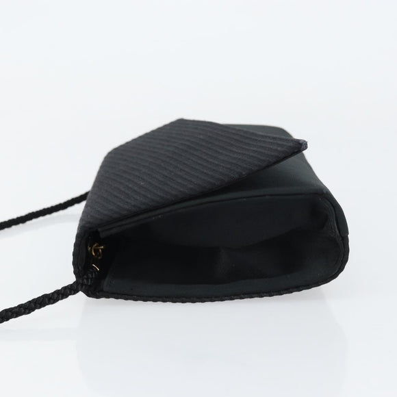 Christian Dior Shoulder Bag Nylon Black Gold Auth 160677