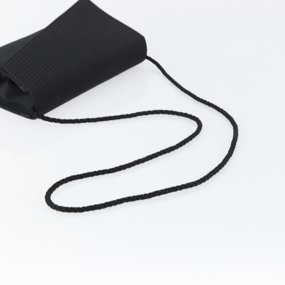 Christian Dior Shoulder Bag Nylon Black Gold Auth 160677