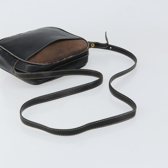 LOEWE Shoulder Bag Leather Black Gold Auth 160679