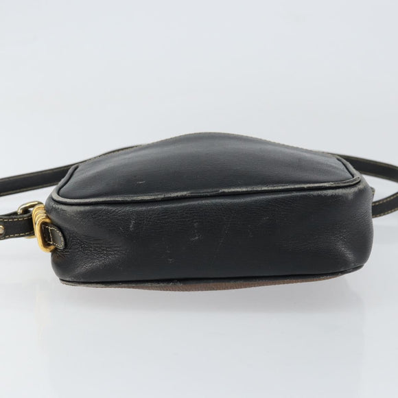 LOEWE Shoulder Bag Leather Black Gold Auth 160679