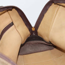 LOEWE anagram Amazona 30 Hand Bag Suede Beige Gold Auth 160680-19