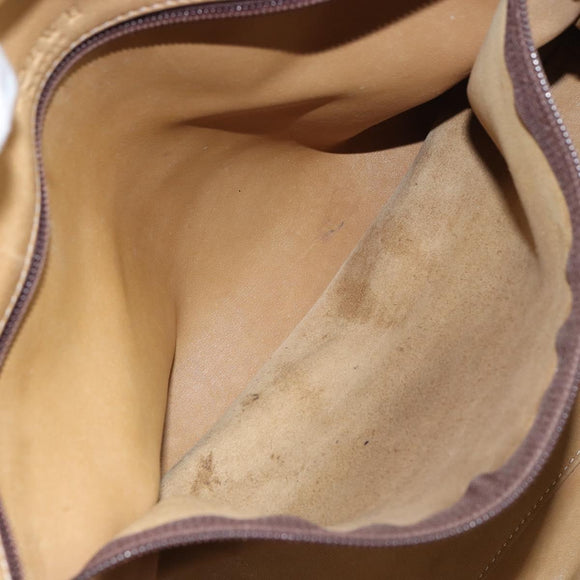 LOEWE anagram Amazona 30 Hand Bag Suede Beige Gold Auth 160680