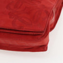 LOEWE Shoulder Bag Suede Red Gold Auth 160681-9